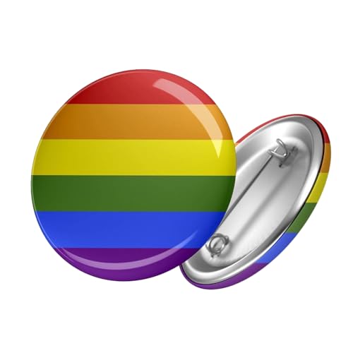 Hellweg Druckerei Button Anstecker Gay Pride Regenbogen Flagge LGBTQ Plus Geschenk Idee Abzeichen Pin