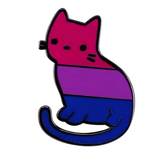 Regenbogen-Katzen-Brosche, Emaille, LGBT-Anstecknadeln, LGBTQ-Flagge, Farben, Anstecknadeln, Bisexuell, Transgender, unterstützt Geschenke, Legierter Stahl