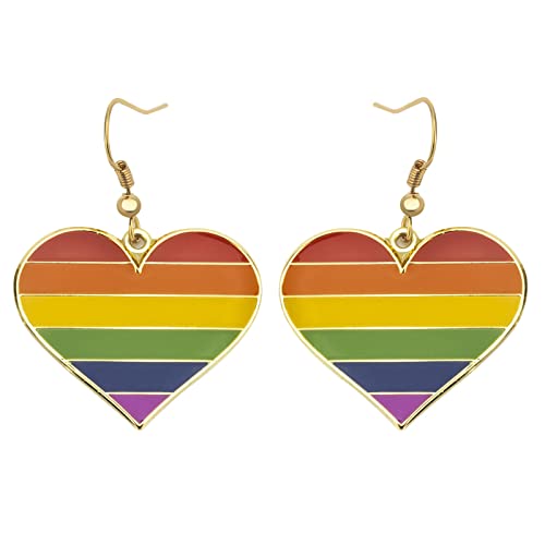 Regenbogen-Ohrringe in Herzform, schwule und lesbische LGBT-Pride-Geschenke, Regenbogen-Schmuck