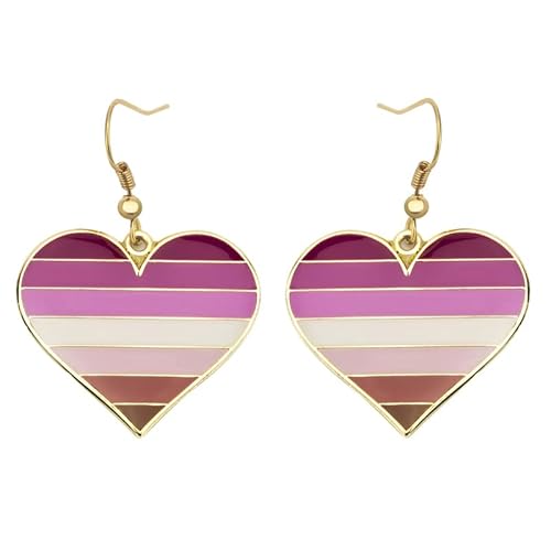 Lesbische Herzform-Ohrringe Gay & Lesbian LGBT Pride Geschenke Rainbow Schmuck