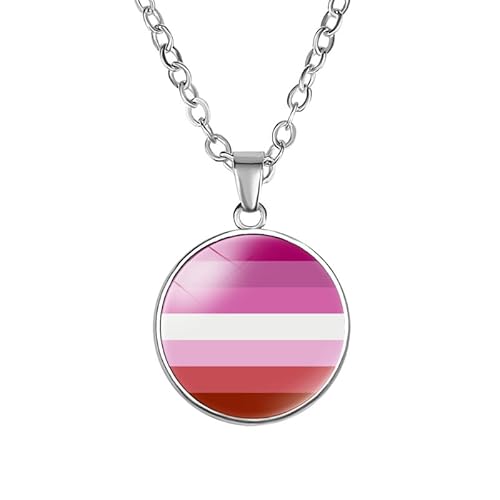 HIJONES Regenbogen LGBT Pride Halskette für Frauen Männer Stapelbar Regenbogen Kette Halsband Freundschaft Schmuck Lesbisch