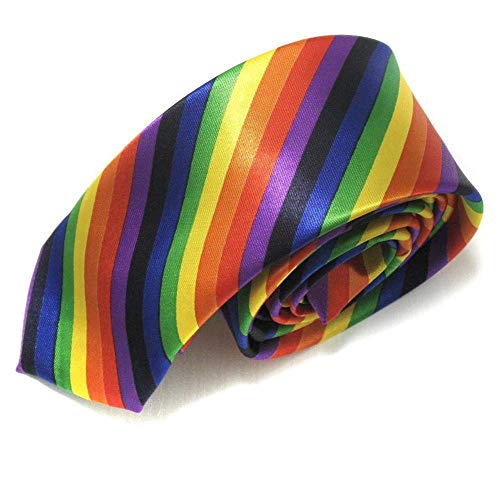 EROSPA® Krawatte Halsbinde Schlips Rainbow/Regenbogen - Herren/Männer - Gay Pride LGBT