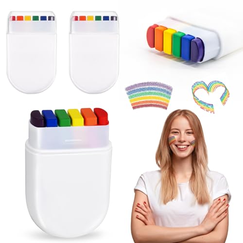 4 Stück Regenbogen Schminkstift,Regenbogen Schminke Gesichtsfarbe,Rainbow Schminke,Rainbow Gesicht Schminke,Rainbow Gesichtsfarbe,Für Regenbogen LGBT Party,Gay Pride Makeup