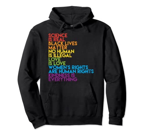 Science Is Real Black Lives Matter Rainbow LGBT Pride Gift Pullover Hoodie