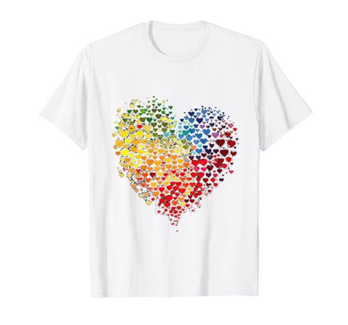 CSD Parade Regenbogen LGBT Herz LGBTQ Blumen Pride Liebe T-Shirt