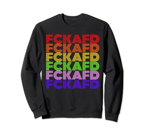 LGBTQ Gay Trans Bi Rainbow Colors Regenbogen Farben FCK AFD Sweatshirt