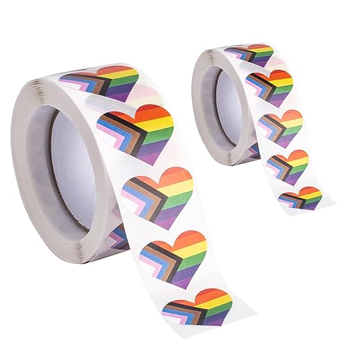 CYUaoao LGBT Sticker 1000 Stück Pride Sticker Regenbogen Aufkleber Herz Aufkleber Bunt Gay Pride Aufkleber für Party, Rave-Party, Feiern