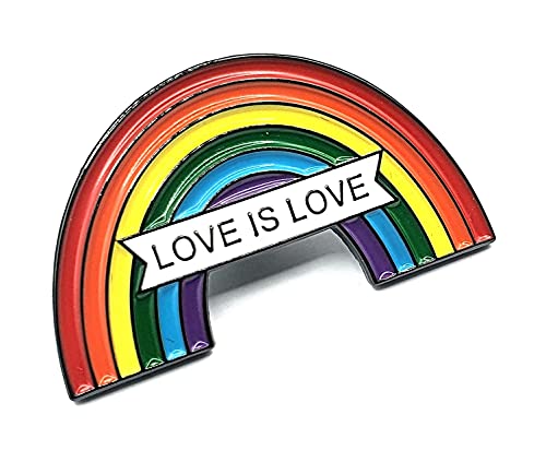 LGBT Gay-Pride-Anstecker im Regenbogen-Look mit der Aufschrift „Love is Love“, emaillierte Anstecknadel aus Metall