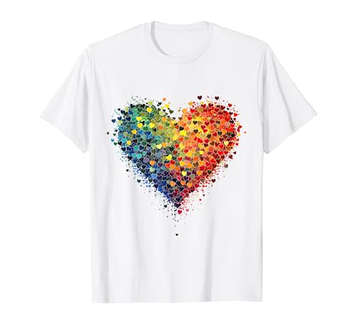 CSD Parade Regenbogen LGBT Herz LGBTQ Blumen Pride Liebe T-Shirt