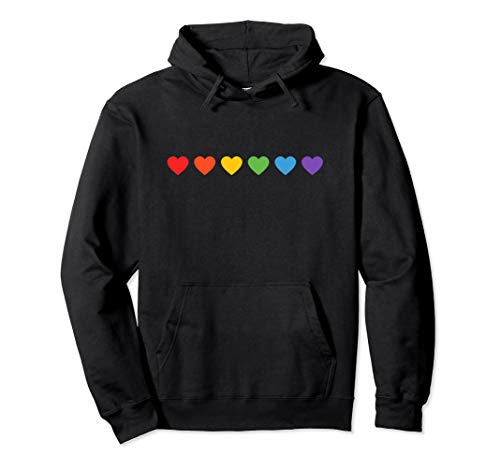 Rainbow Hearts - Gay Pride Rainbow Pullover Hoodie