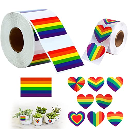 Gay Pride Aufkleber 1000 stk Regenbogenfahne Aufkleber Rainbow Streifen Aufkleber Regenbogen Herz Love Pride Stickers LGBT Awareness Events Rainbow Tattoo Aufkleber