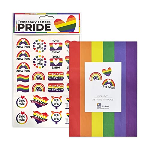 LGBT Gay Pride 25 temporäre Tattoos, Regenbogenflagge, Liebes-Herz-Tattoos, wasserfeste Körperkunst-Aufkleber für Frauen und Männer, LGBT-Pride-Tag, Paraden, Feier