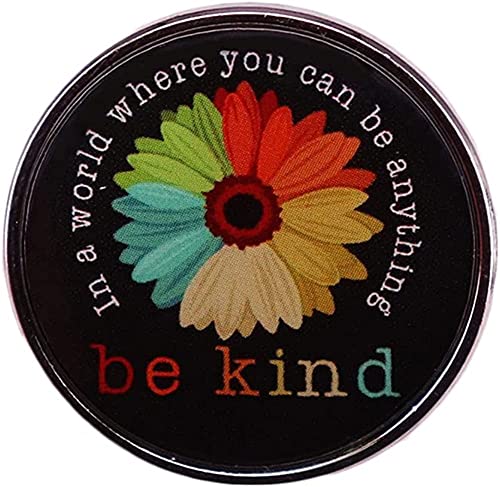 Be Kind Emaille-Anstecknadel, Regenbogen-Blume, motivierendes Erinnerungsabzeichen, Kindness-Brosche, Schmuck in einer Welt, wo Sie alles sein können, Brosche für Kleidung