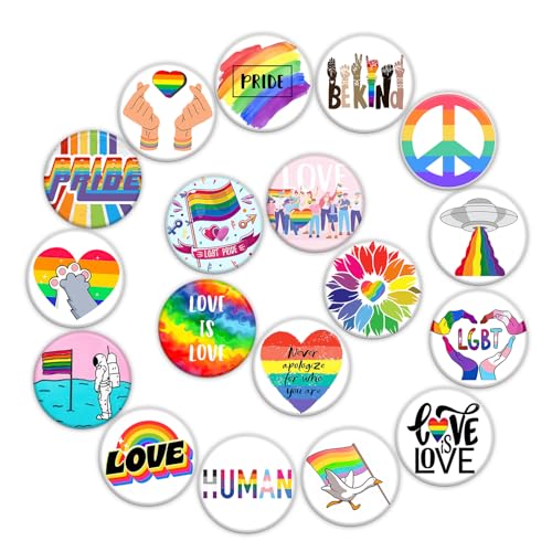 GTOTd LGBTQ Pins Set Buttons Anstecker (18 Stück 3.8cm) Geschenke Merch LGBTQ Pride Pins Brooch Badges Party Dekoration für Kleidung Taschen Rucksack Jacken Zubehör Crafts Decor Teens