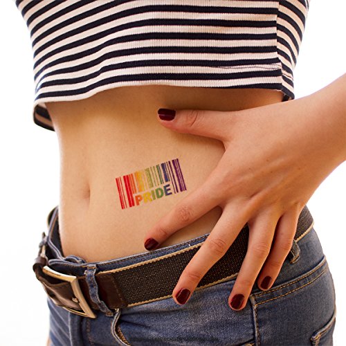 5 x Barcode Pride Tattoo - Regenbogen einmal Tattoo für CSD, LGBT, Gay (5)