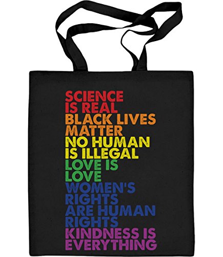 Shirtgeil Stoffbeutel Love is Love Pride LGBT Beutel - Lesbian & Gay Jutebeutel Baumwolltasche One Size Schwarz