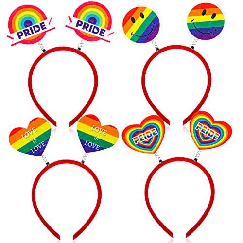 HOWAF LGBT Gay Pride Accessoires, Gay Pride Haarreif Regenbogen Haarband LGBTQ Haarbänder Pride Stirnband Regenbogen Flagge Herz Stirnband Pride Kostüm für Gay Pride Month LGBT LGBTQ Pride Accessoires