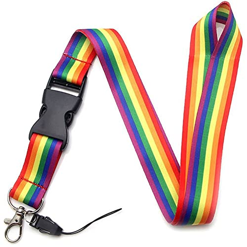 Bemvp Abzeichen Lanyard Clip Rainbow Muster Schlüsselbund Abnehmbar Schnalle Release Safety Lanyard Für Id -abzeichenschlüssel