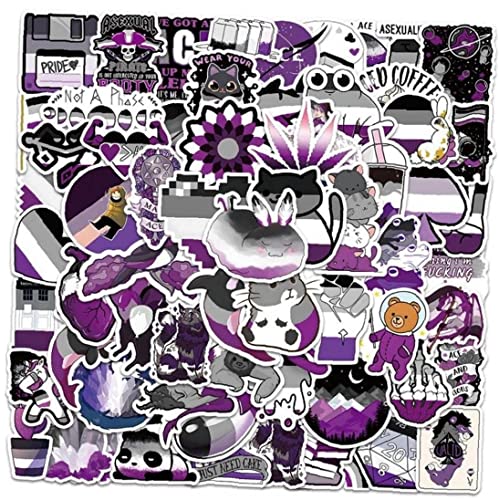 Haowul 60pcs Asexuelle Pride -Aufkleber, LGBT -stolz Nicht -sexuelle Vinylaufkleber, Perfekt Für Wasserflaschen -Laptop -Scrapbooking -abziehbilder Asexual Pride Gift