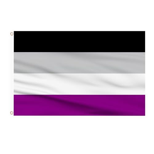 AhfuLife Asexuelle Pride Flaggen 90 x 150 cm, 1 Stück Asexual Flagge LGBT Flagge, The Gay Flag Flagge Asexuell Leuchtenden Farben mit Messing-Ösen für Pride Day Paraden LGBT Party Bar Dekoration