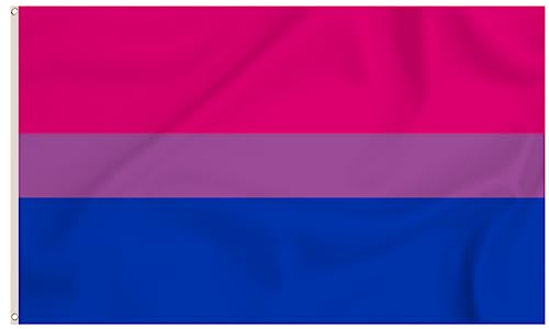 Storm&Lighthouse Bi Flagge Pride Flagge LGBTQ Flagge Bisexuell Flagge Stolz Banner, 150 x 90 cm, mit Metalösen für Schwulenstolz feste und paraden Bisexual Flag