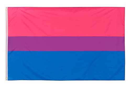 PHENO FLAGS Bi Flagge 90x150cm – wetterbeständige Pride Fahne mit Messingösen, 100% Polyester, robuste Doppelnaht & in lebendigen Farben – ideal für Flaggen-Liebhaber