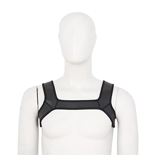 YiQin RWSX Weiche Latex-Hundemaske mit Ohren, Welpenmaske für Cosplay-Party-Maskerade Set, Freie Kombination (Riemen Schwarz)