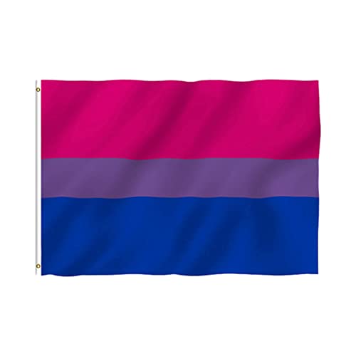 Bisexuelles Pride Flag Polyester Bisexuelle Flagge lebhafte Farbe UV Fade Resistant Doppelgenäht mit Messingstaaten 90 * 150 cm Bi-Pride