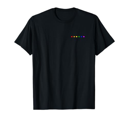 Winzige Herzen Regenbogen Flagge Subtile Pride Monat LGBT Homosexuell Rechte T-Shirt