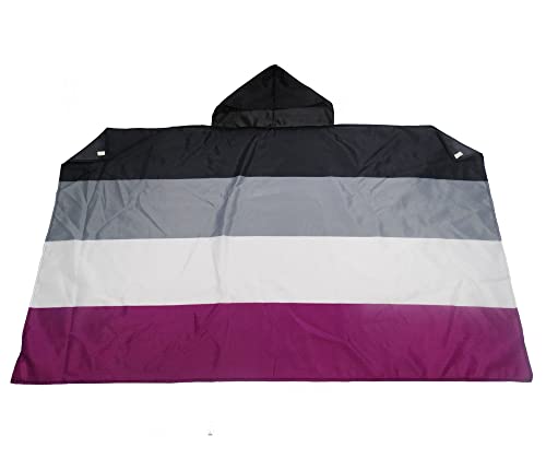 AZ FLAG – Umhangflagge Regenbogen Geschlechtsloser – 150×90 cm – Asexualität Cape Fahne 100% Polyester mit integrierten Ärmeln und Kapuze – Body Flag 80g