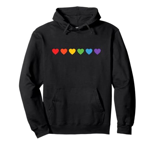 Rainbow Hearts – Gay Pride Rainbow Pullover Hoodie