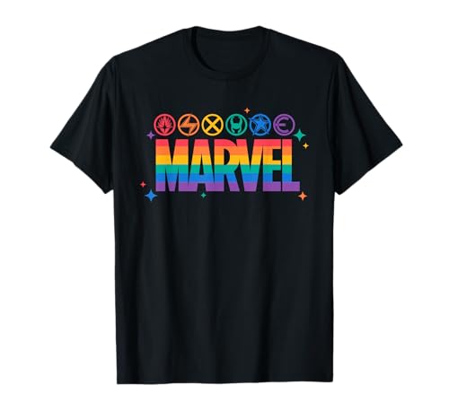 Marvel Pride Rainbow Logo Proud Heroes Symbols T-Shirt