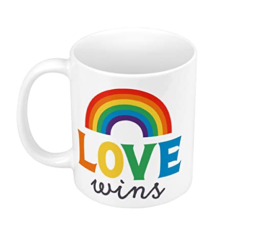 Fabulous Keramische Becher 325ml Love Wins LGBTQ+ Schwule Lesben Stolz Regenbogen