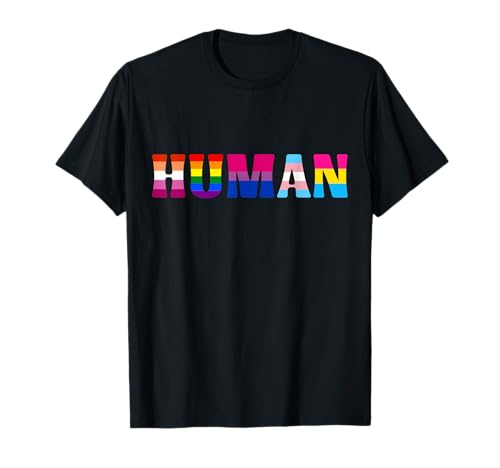 Human Rainbow Pride Queer Lesben Gay CSD Party Wear LGBT T-Shirt