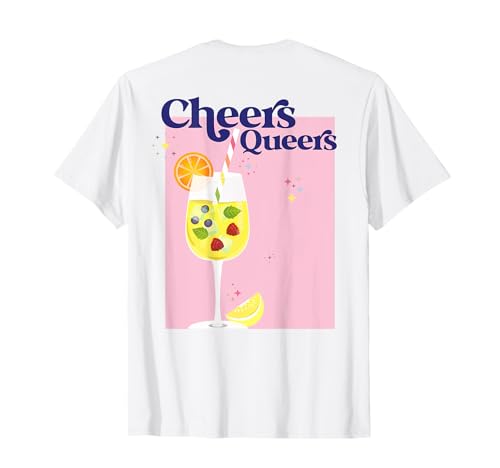 CHEERS QUEERS X LGBTQIA LGBTQ Gay Pride Month Love BACKPRINT T-Shirt