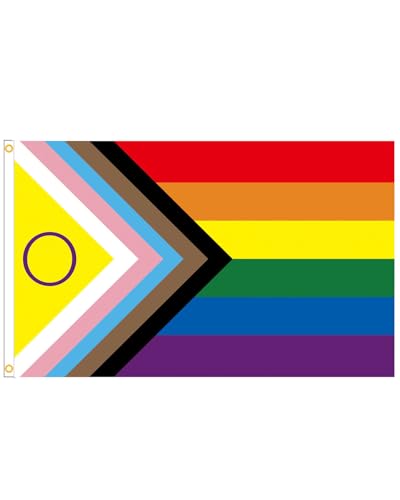 AORHOFJ Pride Flag Sticker Set, Regenbogenflagge 150×90 cm LGBTQ Sticker, Pride Flagge, Lesbian Flag, Gay Flag Joint-Pride Flag,Regenbogenfahne mit 2 Messingösen,Regenbogenflagge