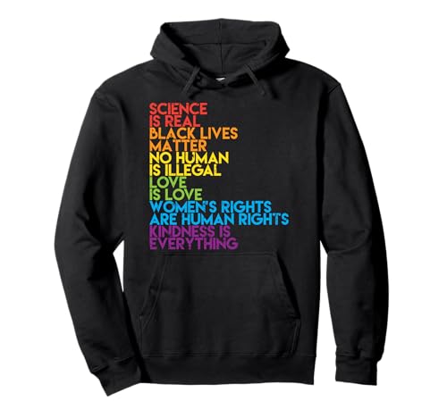 Science Is Real Black Lives Matter Rainbow LGBT Pride Gift Pullover Hoodie