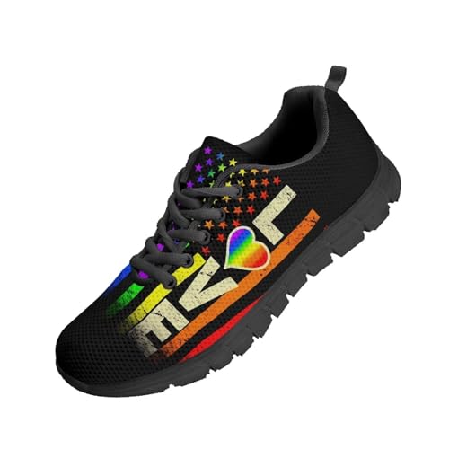 Coloranimal Gym Sports Athletic Trail Sneakers Comfort Go Easy Walking Schnürschuhe…, Regenbogen-Flagge Lgbt Gay Pride Flaggen, 43 EU