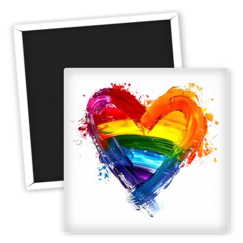 Regenbogen Herz Magnet – Kühlschrankmagnet Regenbogen Herz LGBT stolz Deko Geschenk – Farbenfrohe Kühlschrank Deko – LGBTQ Geschenke – Stolz Magnet – Deko für die Pride-Feier