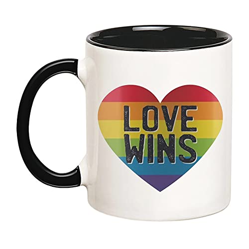 Dxcvbrds Love Wins Kaffeetasse, „Love is Love, Gay Pride“, LGBT-Tasse, Lesbentasse, 325 ml, 325 ml