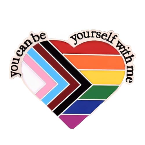 RAMGLYO Pride Pin Regenbogen Ansteckern Gay Pride Inspirierenden Zitaten Regenbogen Herz Anstecker (Rainbow)