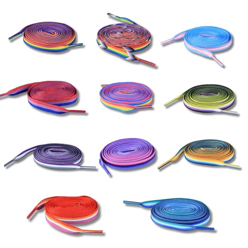 Generisch LGBT Schnürsenkel – 120 cm Paar in 12 Pride-Varianten – Regenbogen, Bi, Pan, Trans*, Nonbinary, Asexuell, Lesbisch u.v.m. (Agender)