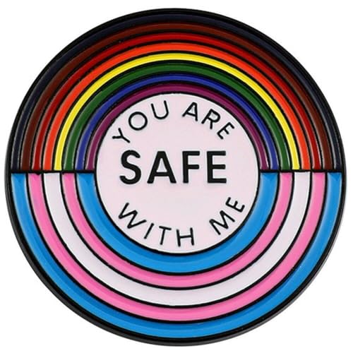 Brosche „you Are Safe with Me“, Regenbogenflagge, Stolz, Lgbt-liebhaber, Anstecknadeln Für Rucksäcke, Abzeichen, Schmuck, Dekorationen