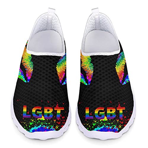 Kuiaobaty Damen-Sneaker, bequem, weiche Sohle, Schmetterling, Sugar Skull, Sternen-Druck, leicht, Sneaker, Mädchen, Laufschuhe, Lgbt Pride, 35.5 EU