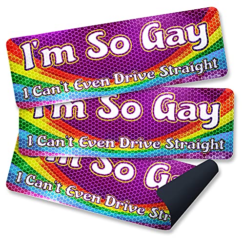 Anley, ich bin so schwul, dass ich nicht einmal gerade Auto-Magnetschilder fahren kann ¨C reflektierende LKW- und Fahrzeug-Autoaufkleber ¨C LGBT Magnetaufkleber (10 Zoll) ¨C 3er-Set