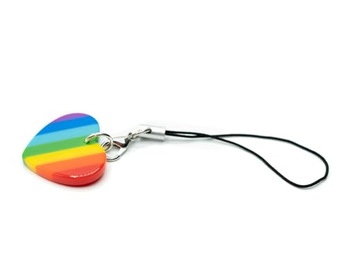 Miniblings Herz Handyanhänger Liebe Love Farben Regenbogen Pride LGBTQ+ bunt – Handmade Modeschmuck – Anhänger Handyschmuck Schlüsselanhänger