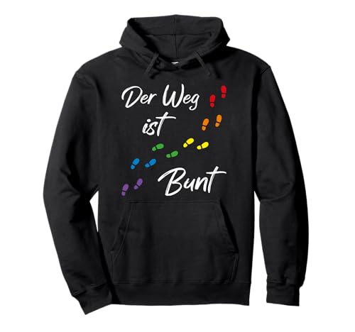 Der Weg ist Bunt mit Regenbogen Farben Fussspuren | LGBTQ Pullover Hoodie
