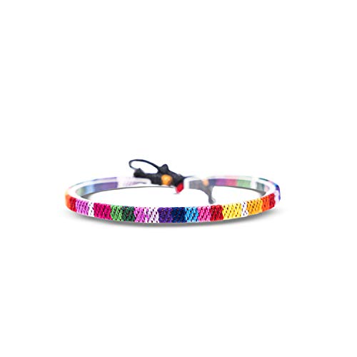Made by Nami Pride Armband Männer, Frauen & Queers – LGBT CSD Festival Armband Boho Ethno Style – Handmade Surfer Schmuck – Regenbogen Rainbow Stoffband – Damen und Herren-Schmuck Neu (Pride)
