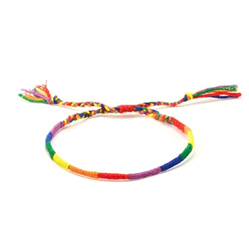 Armband Lesben Regenbogen Pride Armband Gewebt Verstellbar Freundschaft Schmuck, Buntes Armband, One Size
