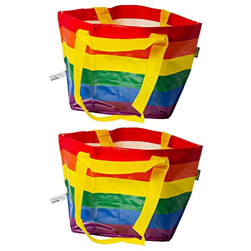 Ikea STORSTOMMA Kleine Rainbow Pride Taschen, 13 Liter, 27 x 27 cm, 2 Stück, Mehrfarbig